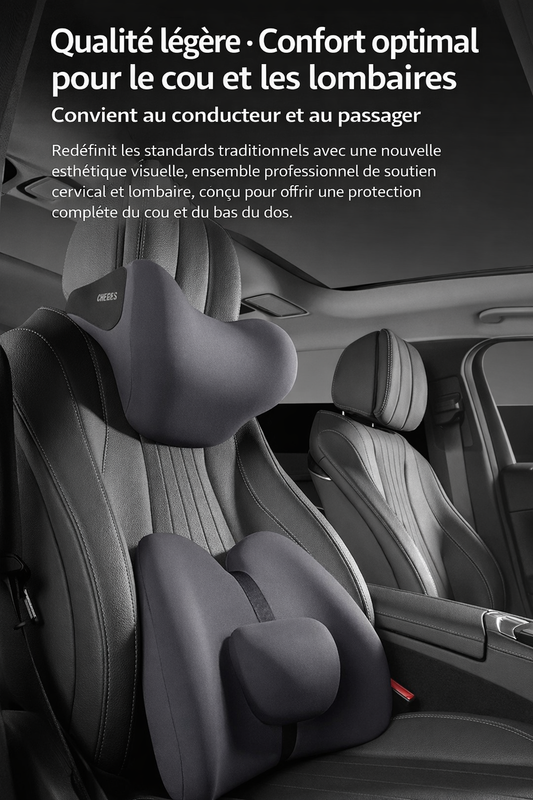 Pack coussin nuque et support lombaire auto | ROYAL STEEL