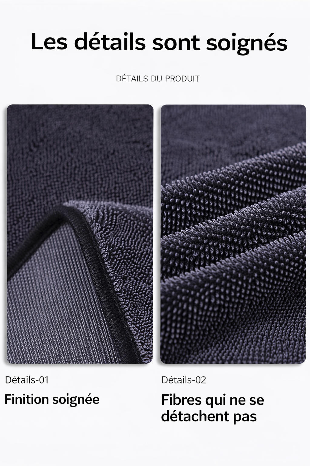 Lot de 3 Chiffons Microfibre Voiture 600 GSM – 40x40 cm