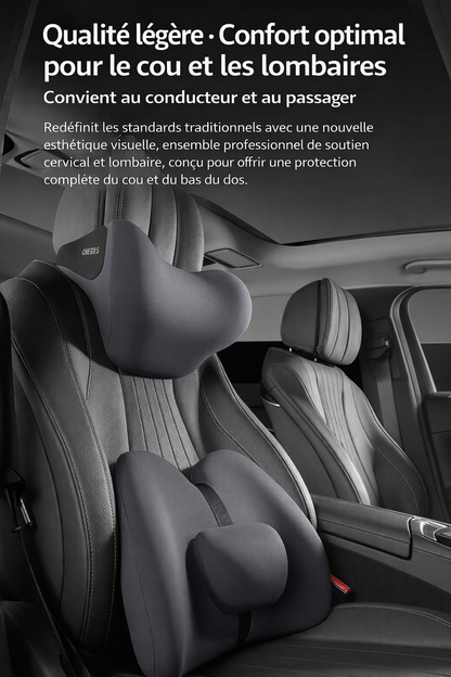 Pack coussin nuque et support lombaire auto | ROYAL STEEL